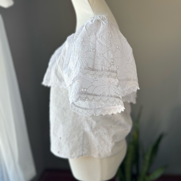 CALYPSO ST. BARTH WHITE OFF-SHOULDER BLOUSE | SIZE M - Picture 4 of 14